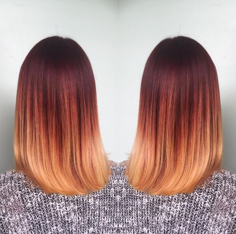 Cheveux Oranges, Red Ombre Hair, Brown Ombre Hair, Ombre Hair Blonde, Ombré Hair, Hair Red, Hot Hair Styles, Red Ombre, Trendy Hair Color