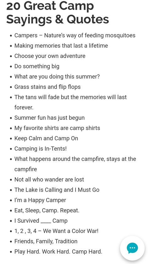 Summer Phrases Sayings, Summer Camp Sayings, Quotes About Summer Camp, Camping Content Ideas, Summer Camp Instagram Story, Camping Phrases Sayings Quotes, Summer Camp Instagram Captions, Word Of Life Camp, Church Camp Captions For Instagram