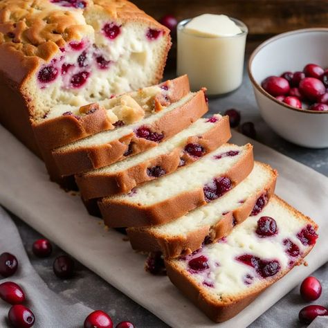 Cream Cheese Cranberry Loaf: A Slice of Heavenly Delight – Easy Instant Recipes Ready Recipes, Bread Loafs, Cranberry Loaf, Pistachio Bread, Orange Cream Cheese, Cream Cheese Bread, Recipe Notebook, Cranberry Cream Cheese, Cranberry Pistachio