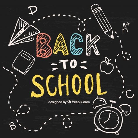 Hand drawn school objects on the blackboard Free Vector School Chalkboard Art, School Objects, Chalkboard Wall Art, Blackboard Art, School Board Decoration, Back To School Art, Chalkboard Lettering, School Chalkboard, Chalkboard Designs