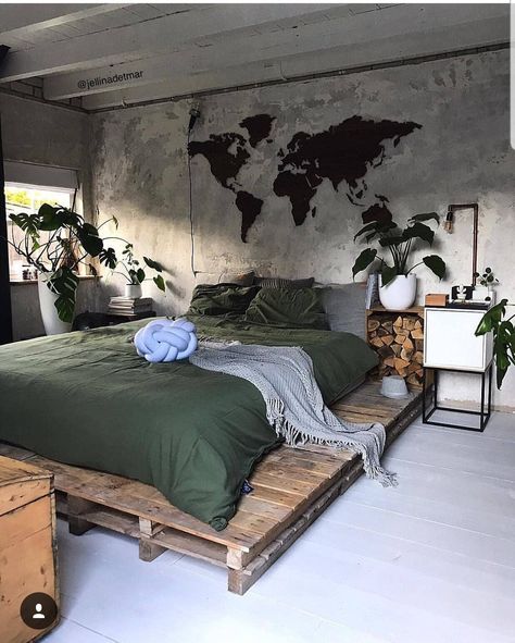 Studio Urban Jungle Bedroom, Urban Bedroom, Jungle Bedroom, Bedroom Green, Rustic Bedroom, Room Inspiration Bedroom, Room Ideas Bedroom, Dream Rooms, Design Case