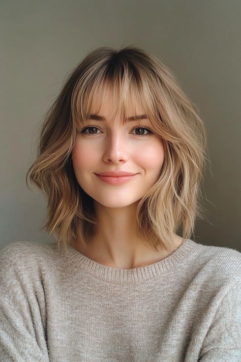 Blonde Curtain Bangs, Hairstyle Layered, Light Brown Bob, Curtain Bangs Hairstyles, Warm Blonde Highlights, Curled Pixie, Bangs Curtain, Pearl Blonde, Blonde Bangs