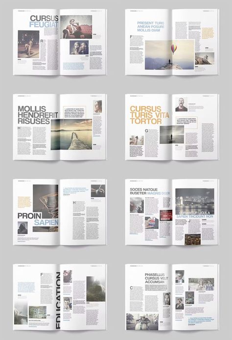 Student Magazine Design, Clean Magazine Design, Classic Magazine Layout, Magazine Spread Design Layout, Elegant Magazine Layout, Advertorial Design Layout, Modern Magazine Layout Design, Interview Magazine Layout, Magazine Cover Design Ideas