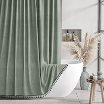 Tassel Shower Curtain, Sage Green Shower Curtain, Linen Shower Curtain, Green Shower Curtain, Green Bathroom Decor, Curtains For Bathroom, Farmhouse Shower Curtain, Black Shower Curtains, Green Shower Curtains