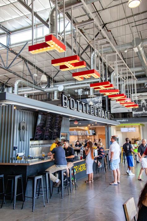 Market Signage, Rsm Design, Food Court Design, Bar Deco, Environmental Graphic Design, Long Beach California, Bar Interior, Hall Design, Food Hall