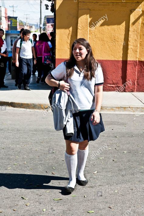 First Day Of Highschool Outfits Freshman, First Day Of Highschool Outfits, High School Outfits Freshman, Highschool Outfits Aesthetic, Highschool Outfits Freshman, First Day Of Highschool, White Knee Socks, High School Uniform, Leaving School