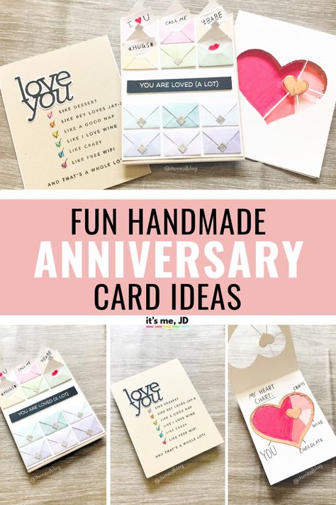 3 Fun Handmade Anniversary Card Ideas For Your Boyfriend, Husband, or Significant Other #anniversarycards #anniversarycard #anniversarygift #handmadecard #papercrafts Handmade Anniversary Cards For Husband Diy, Anniversary Card Making Ideas, Card Making Ideas For Boyfriend, Diy Anniversary Card For Husband, Anniversary Card Diy For Him, Free Printable Anniversary Cards Husband, Handmade Anniversary Card Ideas, Diy Anniversary Cards For Him, Handmade Gifts For Husband Anniversaries