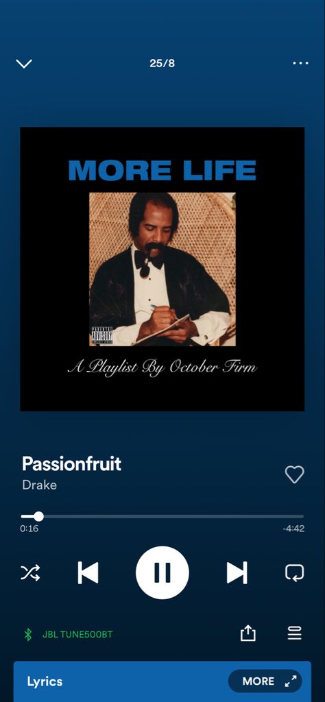 Drake Passionfruit, Fake Love Drake, More Life Drake, Fruit Song, Spotify Wallpaper, Old Drake, Chill Songs, Drake Lyrics, Music Album Cover