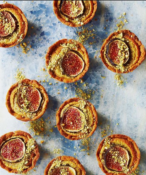 Fig and pistachio frangipane tarts Pistachio Frangipane, Knickerbocker Glory, Yotam Ottolenghi Recipes, Ottolenghi Recipes, Frangipane Tart, Tarts Recipe, Millionaire Shortbread, Yotam Ottolenghi, Chocolate Pudding