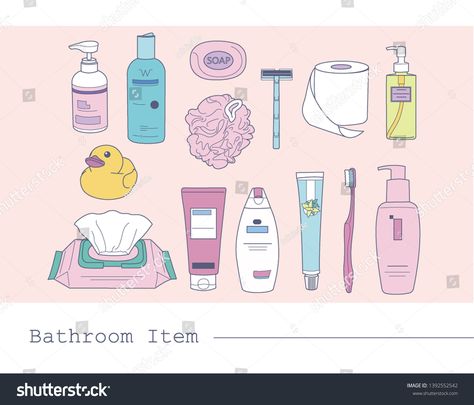 Paper Doll Bathroom, Blind Bag Ideas, Bath Illustration, Sink Drawing, Bathroom Illustration, Bathroom Drawing, Bath Tube, Mug Drawing, Pattern Design Drawing