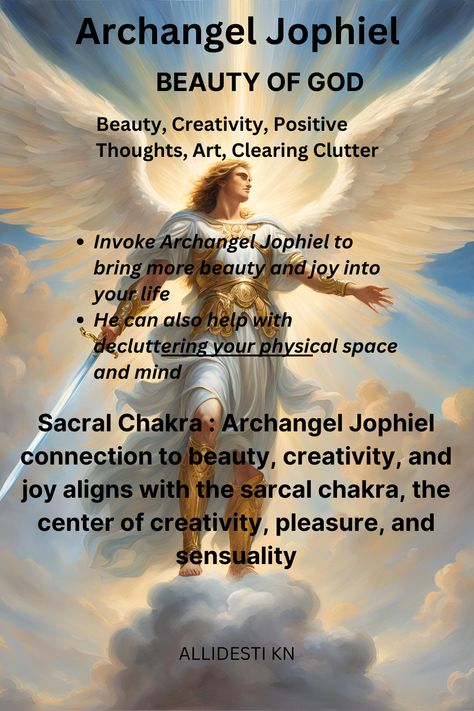 Archangel Jophiel brings beauty, joy, and inspiration into our lives. Call on her to enhance your creativity and clear away clutter, both physical and mental. #archangeljophiel #beauty #creativity #joy #inspiration #decluttering #positivethoughts Archangels Prayers, Jophiel Archangel, Arc Angels, Angel Guides, Spiritually Connected, Archangel Jophiel, Angel Meditation, Light Beings, Angel Spirit