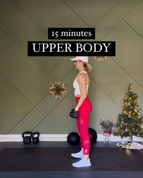 Kat B | Home Workouts on Instagram: "15 Min UPPER BODY workout All you need is a set of dumbbells. I’m using 10 lbs just for reference. Do each exercise 10 reps and repeat this circuit 3x. 🎵 ZHU one minute to midnight #upperbodyworkout #shouldersworkout #bicepworkout #tricepsworkout #armsworkout #dumbbellworkout #strongarms #upperbodyworkouts #upperbodystrength #armsday #uqpperbodyexercises" Upper Body One Dumbbell Workout, 15 Min Upper Body Workout, 20 Min Upper Body Workout, 30 Minute Upper Body Workout, 20 Minute Upper Body Workout Weights, Beginner Upper Body Workout, Upper Body Dumbbell Workout, Strong Arms, Dumbbell Set