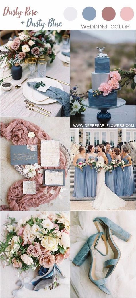 Blue And Dusty Rose Wedding, Burgundy Suits, Blue And Pink Wedding, Blue Bouquets, Dusty Rose Wedding Colors, Food Favors, Wedding Color Schemes Blue, Photography Planner, Wedding Color Scheme