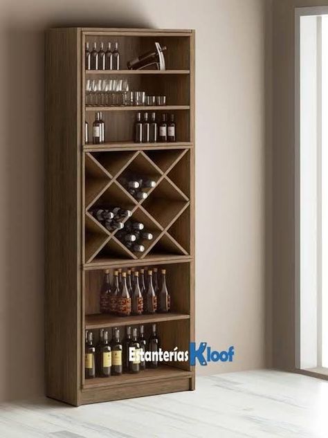 Wine Rack Design Modern, Wine Storage Wall, Beautiful Bedroom Furniture, Simple Bed Designs, Mb 01, Wine Rack Design, Kitchen Design Small Space, Home Bar Cabinet, Home Bar Rooms