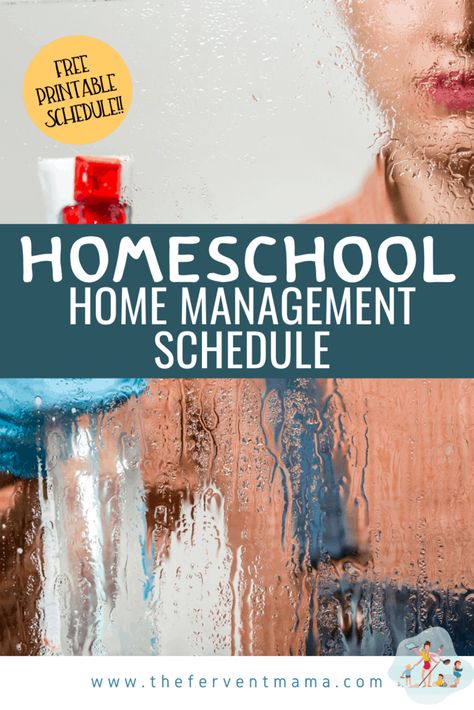 A Homeschool Mom's Cleaning Schedule Printable - As a stay-at-home mom, we have to realize that it's close to impossible to keep our homes spotless all the time. But, managing your homeschool home is easy with this FREE Home Management Printable! Homeschool Mom Cleaning Schedule, Busy Mom Planner, Chore Schedule, Housekeeping Schedule, Chore List For Kids, Homemaker Schedule, Cleaning Schedule Printable, Clean House Schedule, Homeschool Routine