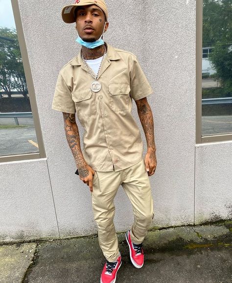 Custom Dickie Outfits, High School Love Story, Dickies Outfit, Mens Work Shirts, Dope Outfits For Guys, Shoe Inspo, Shoe Show, Dope Outfits, Black Boys