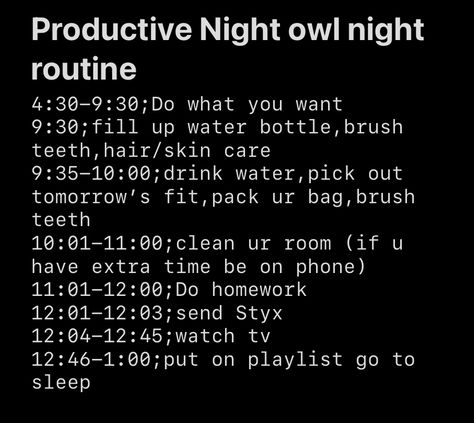 Late Night Studying Schedule, What To Do When Staying Up All Night, Night Study Routine Schedule, Night Owl Study Timetable, Night Owl Schedule, Late Night Study Time Table, Night Study Time Table, Night Owl Routine, Study Time Table For Night Owls