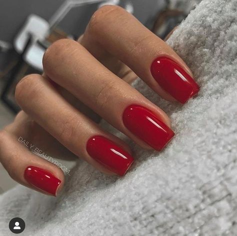 Red Gel Nails, Red Acrylic Nails, Casual Nails, Her Nails, Red Nail, Dipped Nails, Stick On Nails, Classy Nails, Chic Nails