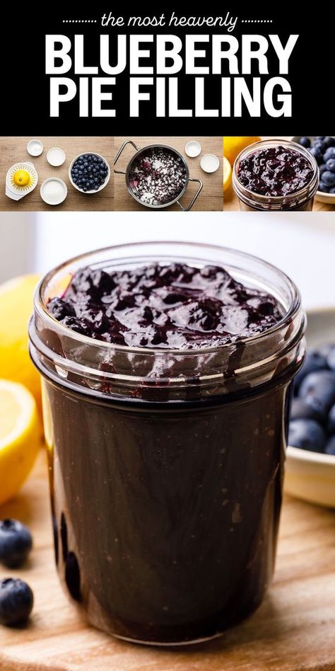 This make-ahead blueberry pie filling is mind blowingly good and the best part is that it only requires 4 simple ingredients to make. Easy Blueberry Pie Filling, Homemade Blueberry Pie Filling, Frozen Blueberry Pie, Blueberry Pie Filling Recipes, Berry Pie Filling, Mini Blueberry Pies, Easy Blueberry Pie, Fresh Blueberry Pie, Homemade Gravy Recipe