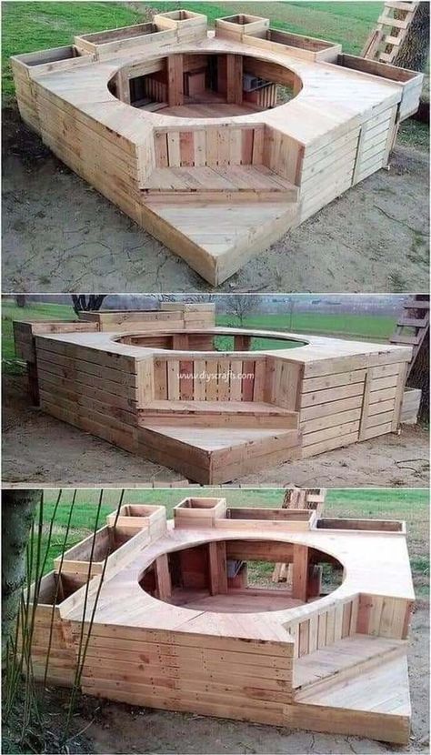 Piscina Pallet, Above Ground Pool Deck Ideas, Pallet Pool, Above Ground Pool Deck, Wood Working Ideas, Hot Tub Patio, Pool Deck Ideas, Best Above Ground Pool, Hot Tub Deck