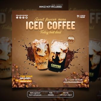 Alfan | Freepik Coffee Social Media Post, Coffee Social Media, Coffee Social, Coffee Today, Social Media Post Design, Poster Designs, Food Poster, The Coffee, Free Psd