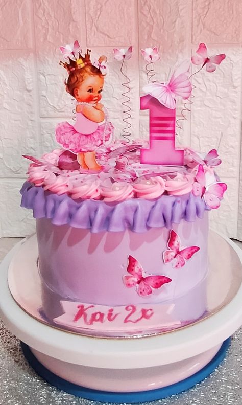 Birthday Cake For 1 Year Girl, 1 Year Baby Girl Birthday Cake, Birthday Cake For 1 Year, One Year Old Birthday Cake, 1st Birthday Cake Designs, One Year Birthday Cake, 1st Year Cake, Half Birthday Cakes, Cake Designs For Kids