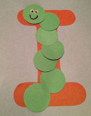 Preschool Inchworm Craft, I Is For Inchworm, Inchworm Craft Preschool, Letter I Crafts For Preschool, Letter I Crafts For Kindergarten, Preschool Letter I Activities, Inch Worm Craft, I Is For, Inchworm Craft