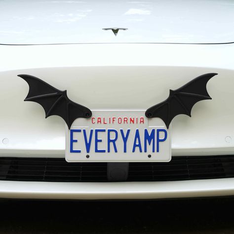 PRICES MAY VARY. Unique Design: Enhance your vehicle's aesthetic with our license plate bat wings. These bat wings for car add a spooky and stylish touch, making your car stand out, especially during Halloween. The design is both eye-catching and elegant. Universal Fit: Our bat wing license plate frame is designed to fit most cars, providing a versatile accessory for any vehicle. Enjoy the ease of installation and the seamless integration with your car's look, creating a unified appearance. High Halloween Car Decorations, License Plate Designs, Car Up, Car Deco, Cool Car Accessories, Goth Halloween, Cute Car Accessories, Car Personalization, Car Interior Decor