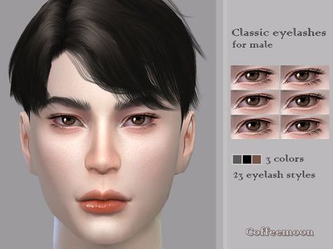 Classic eyelashes for male - The Sims 4 Catalog Sims 4 Male Eyelashes, Male Eyelashes, Classic Eyelashes, Eyelash Styles, Sims 4 Male, Sims 4 Tattoos, Sims 4 Cc Eyes, Brow Styling, Glossier Lipstick