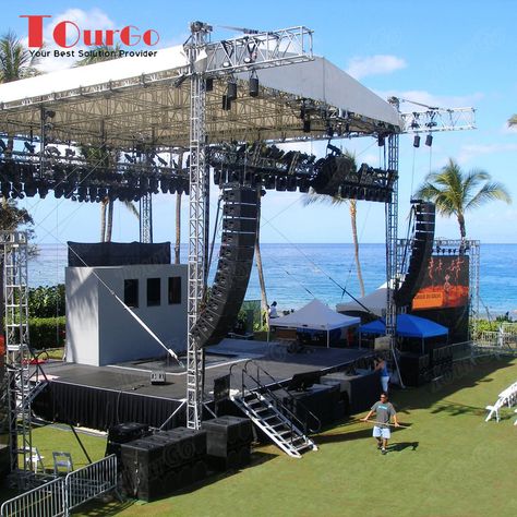 Panggung Outdoor, Outdoor Concert Stage Design, Live Sound System, Stage Rigging, Outdoor Roof, Stage Lighting Design, Portable Stage, Event Entrance, Concert Stage Design