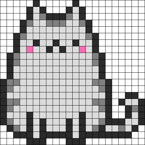 Pusheen Sitting Perler Bead Pattern / Bead Sprite Pixel Art Chat, Pixel Quilts, Pixel Art Kawaii, Perler Beads Ideas, Modele Pixel Art, Fuse Bead Patterns, Art Perle, Motifs Perler, Pixel Crochet