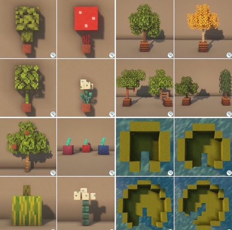 Minecraft Cool, Minecraft Tree, Construction Minecraft, Case Minecraft, Minecraft Decoration, Rumah Minecraft Sederhana, Minecraft Banner Designs, Bangunan Minecraft, Minecraft Banners