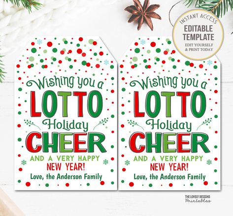 Christmas Wishing you a Lotto Cheer Gift Tag Holiday Lotto Tags Lottery Christmas Gift Tag Staff Appreciation Tags Teacher Friend Co-Worker Youre The Bomb, Print Center, Christmas Gift Tags Printable, Christmas Gift Tag, Holiday Tags, Lottery Tickets, Staff Appreciation, Teacher Gift Ideas, Holiday Gift Tags