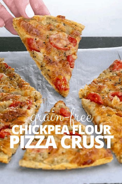 Chickpea Flour Pizza Crust, Healthy Pizza Crust, Chickpea Flour Recipes, Glutenfri Baking, Gluten Free Pizza Crust, Dairy Free Cheese, Healthy Pizza, Crust Pizza, Chickpea Recipes