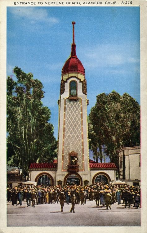 Alameda California, Old Images, Historical Images, East Bay, Best Places To Live, Old Postcards, San Francisco Bay, Cool Pools, Beach Resorts