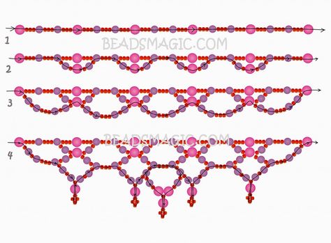 Diy Necklace Patterns, Beads Magic, Simple Beaded Necklaces, Beaded Necklace Patterns, Beaded Necklace Diy, Beaded Jewelry Tutorials, Necklace Patterns, Handmade Jewelry Tutorials, Seed Bead Tutorial