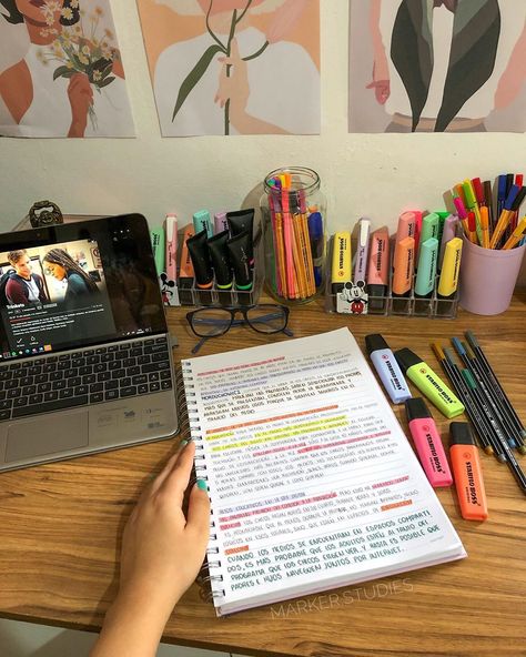 Eliana 🌻🌼 on Instagram: “Me encanta mi escritorio lleno de marcadores @stabilo.arg 😍✨, sin dudas es una de mis marcas favoritas, y quede enamorada de los nuevos…” Learning Corner, Dropping Out Of College, Study Buddy, Study Mode, Study Place, School's Out For Summer, Academic Goals, Desk Inspo, Stabilo Boss