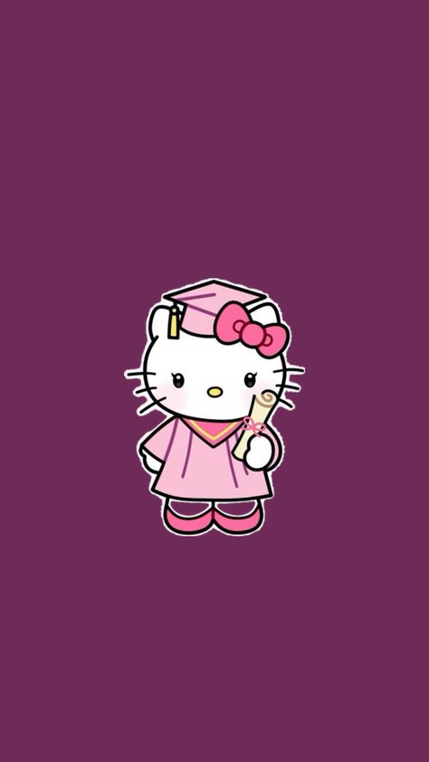 Hello Kitty, graduation Grad Cap Designs, Trade School, Graduation Quotes, Chandler Bing, Cap Designs, Kitty Wallpaper, Hello Kitty Wallpaper, Anime Films, Iphone Wallpaper