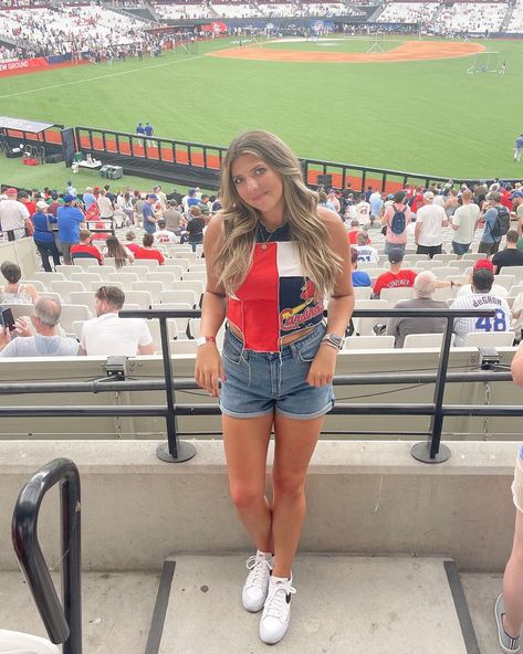 St Louis Cardinals Outfit Woman, Ballpark Outfit, Saint Louis Cardinals, Reworked Clothing, St Louis Cardinals Baseball, Game Outfit, Cardinals Baseball, Baseball Game, Baseball Games