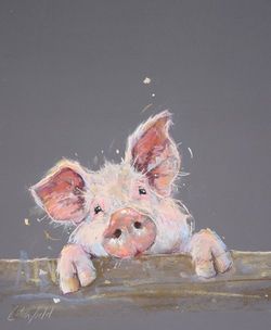 Pig Artwork, Cannot Sleep, Farm Animal Paintings, I Cannot Sleep, Pig Painting, Pig Drawing, Pig Illustration, My Protein, Eat Less