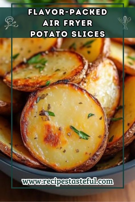 Delicious and crispy air fryer potato slices seasoned to perfection, perfect as a snack or side dish. Sliced Potato Recipes, Potato Recipes Air Fryer, Air Fryer Potato, Potato Slices, Recipes Air Fryer, Paprika Potatoes, Quick Weeknight Meals, Sliced Potatoes, Family Favorites