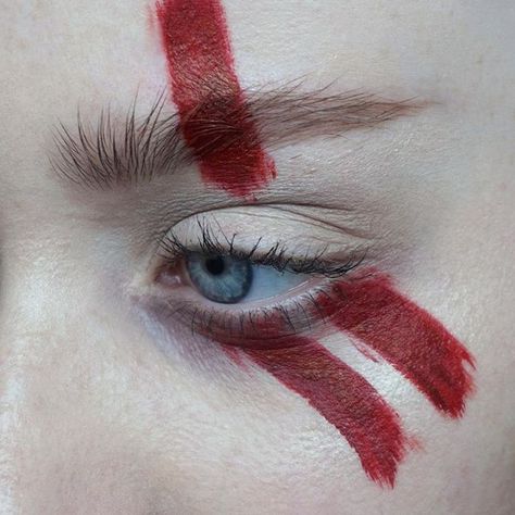 d r a g o n b o r n | Inspired by a style of Nord war paint from Skyrim: The Elder Scrolls, which I adore. Anyone else play? Let me know | Products: @tromborgcom Lightning quad + @suvabeauty hydraliner in Cherry Bomb | Brows: @narsissist Bellissima duo + @artdeco_cosmetics browgel | #mua #makeupartist #artist #eyes #blueeyes #freckles #skin #mine #mywork #eyemakeup #red #skyrim #bethesda #nord #dragonborn #gaming #eyeshadow #abstract #editorial #editorialmakeup #brows #lashes #morphe #... Hawke Dragon Age, Make Up Inspiration, The Elder Scrolls, Hooded Eyes, Editorial Makeup, Elder Scrolls, How To Train Your Dragon, Dragon Age, A Style