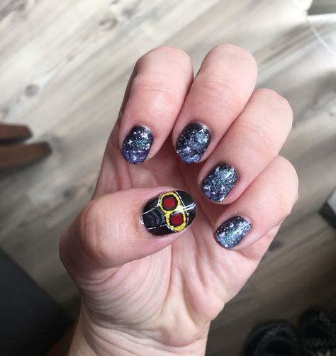 Guardians of the Galaxy inspired nail art 💙 Avengers Nail Art, Avengers Nails, Marvel Nails, Avengers Fan Art, Avengers Quotes, Avengers Pictures, Avengers Imagines, Avengers Cast, Galaxy Nails