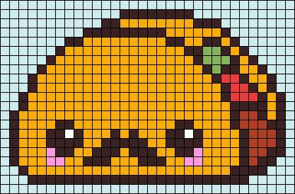 Taco Cross Stitch Pattern, Hot Dog Pixel Art, Food Pixel Art Grid, Graphgan Patterns, Pixel Art Kawaii, Pixel Art Food, Loom Band Patterns, Bracelet Book, Perler Ideas