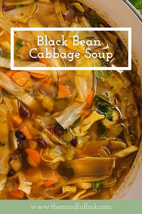 Best Black Bean & Cabbage Soup in a Dutch Oven. Black Beans And Cabbage, Low Calorie Black Bean Recipes, Black Bean Soup Recipe, Low Calorie Soup, Pork Soup, Chicken And Cabbage, Black Bean Recipes, Healthy Paleo Recipes, Healthy Plant Based Recipes