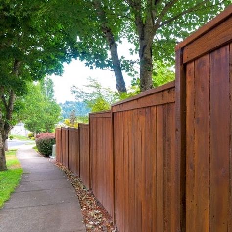 Cedar Fence Stain Colors, Fence Stain Colors, Cedar Fence Stain, Cedar Split Rail Fence, Staining Wood Fence, Wood Fence Installation, Exterior Wood Stain, Fence Stain, Cedar Lumber