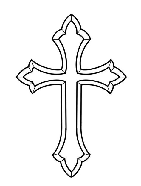 Drawing Of Cross, Different Cross Designs, Cross Art Drawing, Cross Tattoo Outline, Cross Outline Tattoo, Cross Drawing Christian, Cross Tattoo Stencil, Jesus Stencil, Alt Diys