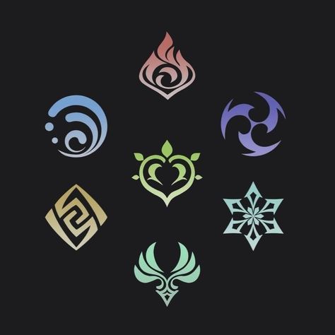 Are you Pyro or Hydro? Find out which Genshin Element you are Genshin Impact Element Symbols Wallpaper, Genshin Impact Element Symbols, Genshin Impact Logo, Genshin Impact Elements, What Element Are You, Elemental Magic, Element Symbols, Magic Symbols, Magic Design