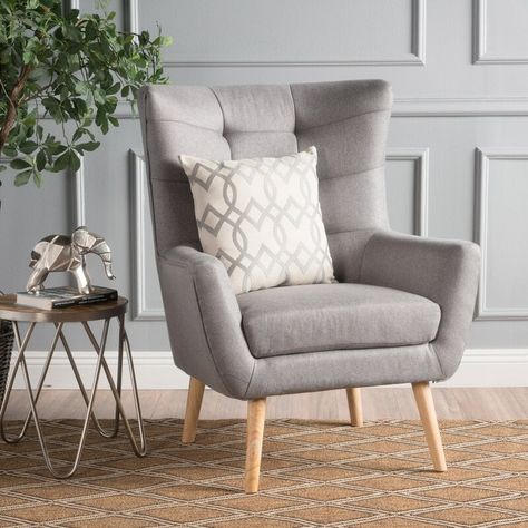 There’s nothing like sinking into a big, cushiony, soft armchair, and curling up to watch a movie or read a book. But, not every home has a spot for s... | Low Sitting Wingback  #ConfortableChairs #Chairs #SmallSpaces #SmallChairs #SmallSpaceChair #ChairsforSmallSpaces Chairs For Small Spaces, Fabric Accent Chair, Printed Chair, Plywood Furniture, Christopher Knight, Noble House, Christopher Knight Home, Club Chair, Bedroom Chair