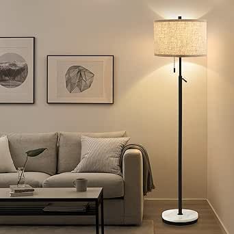 GyroVu Marble Floor Lamp, Adjustable Height Standing Lamp with Marble Base Tall Lamp with Pull Chain Switch Floor Lamps for Living Room, Bedroom & Office Bulbs Not Included(Black) Soft Lamp, Ikea Lamp, Corner Lamp, Floor Lamp Base, Decorative Light Bulbs, Tall Lamps, Floor Lamps Living Room, Lamp Lighting, Reading Chair